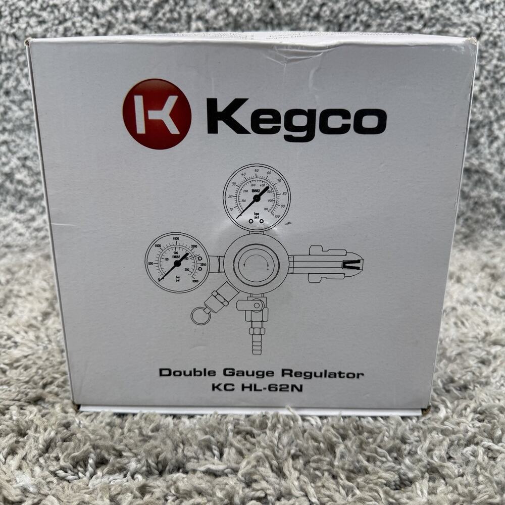 Kegco KC HL-62N Double Gauge Regulator CGA580 Nitrogen Kegerator Draft Beer